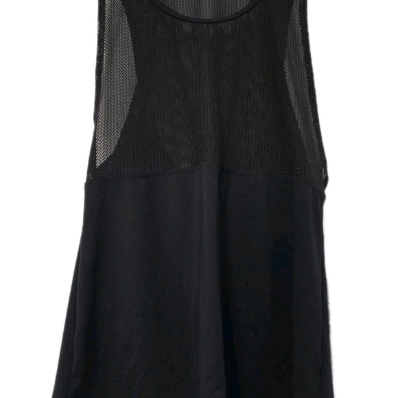 Fabletics NWT Sandy 2 In 1 Tank Black Size XSmall Semi Sheer Mesh No Bra - Picture 4 of 8